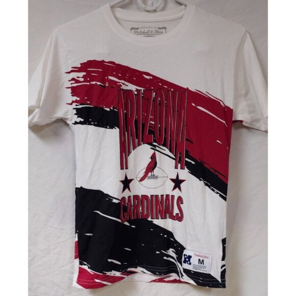 Mitchell Ness Arizona Cardinal Teens Medium 10/12 Spellout Paint Brush T-Shirt - Picture 1 of 10
